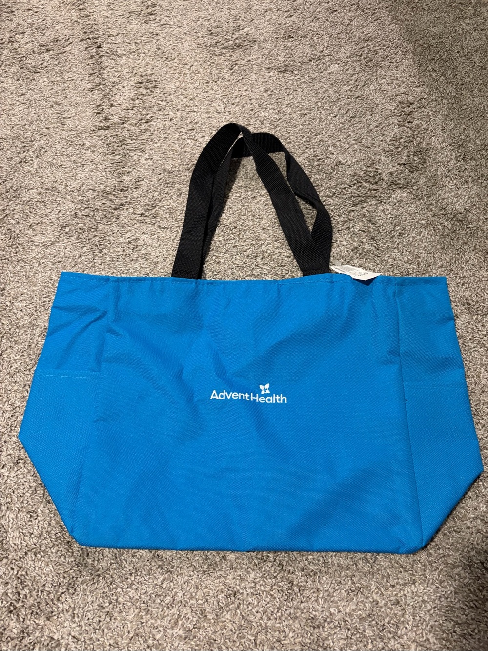 Blue Tote Bag with Black Handles